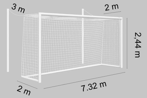 Komplet siatek na bramki do piłki nożnej SENIOR |7,32m x 2,44m| PE 4mm bezwęzłowa - Legend Sport
