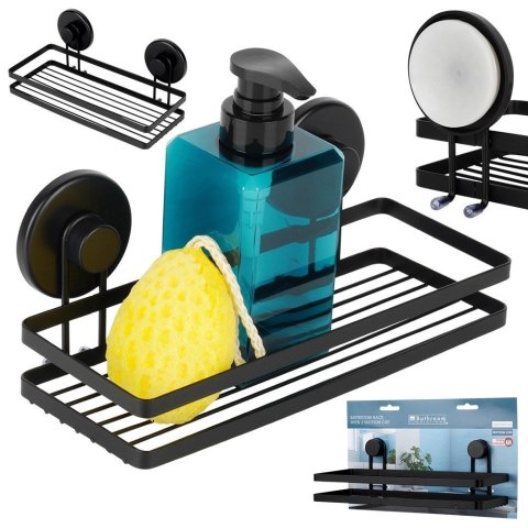Półka pod Prysznic Ścienna Metalowa Czarna BATHROOM SOLUTIONS 25x10x8,5 cm