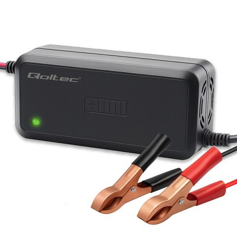 Qoltec Inteligentna mikroprocesorowa ładowarka 12V | 5A | 75W | Prostownik do akumulatora AGM GEL SLA | 6 - stopniowe ładowanie