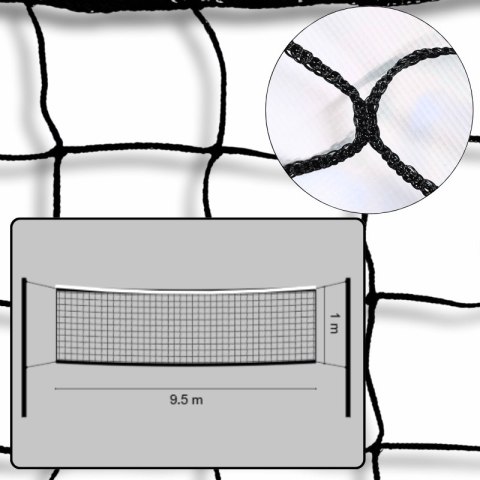 Siatka do siatkówki treningowa |9,5m x 1m| PE 3mm czarna bezwęzłowa - Legend Sport