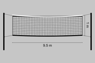 Siatka do siatkówki treningowa |9,5m x 1m| PE 3mm czarna bezwęzłowa - Legend Sport