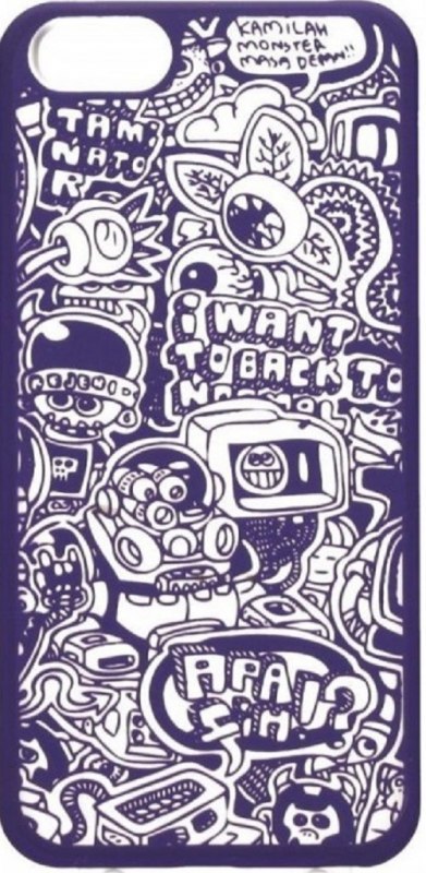 Etui iPhone 5/5S/SE komiks fiolet