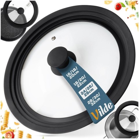 Pokrywka szklana silikonowa uniwersalna 24/26/28 cm