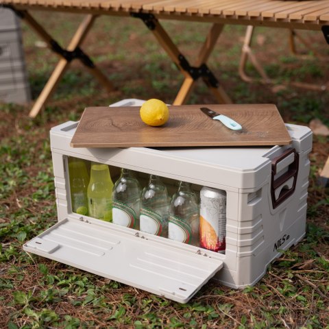 NCB4002 SKŁADANA SKRZYNIA KEMPINGOWA Z FUNKCJĄ STOŁU 2W1 ZIELONA NILS CAMP