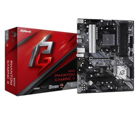 Płyta ASRock B550 Phantom Gaming 4 /AMD B550/DDR4/SATA3/M.2/USB3.1/PCIe4.0/AM4/ATX Płyta ASRock B550 Phantom Gaming 4 /AMD B550/DDR4/SATA3/M.2/USB3.1/PCIe4.0/AM4/ATX