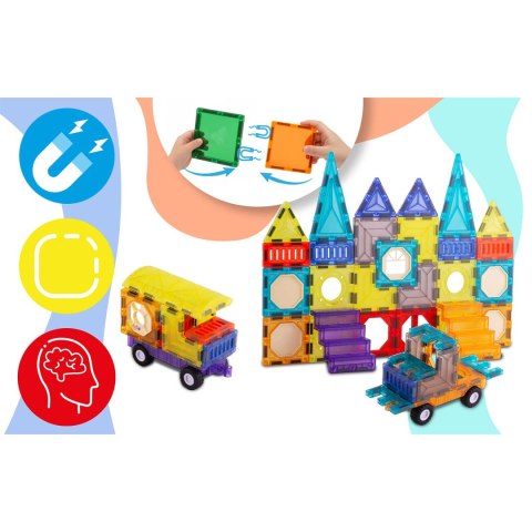 Klocki magnetyczne edukacyjne konstrukcyjne 71 szt RK-782 Ricokids