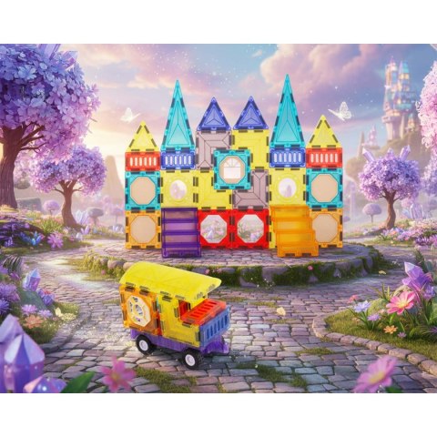 Klocki magnetyczne edukacyjne konstrukcyjne 71 szt RK-782 Ricokids