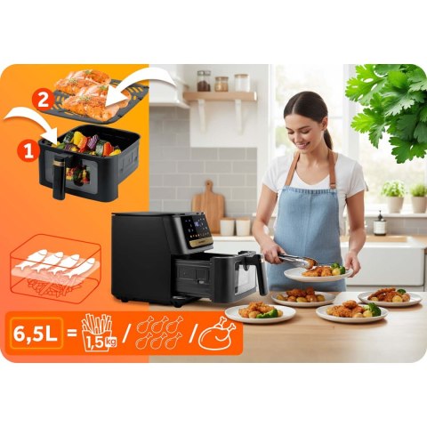 Frytkownica beztłuszczowa Air fryer Berdsen BD-655 czarna