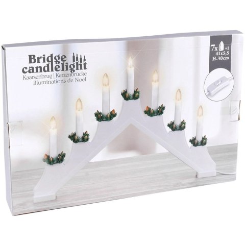 Świecznik adwentowy na 7 świeczek biały 41,5x29 cm