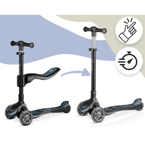 Hulajnoga trójkołowa dla dzieci balansowa siedzisko Nukido Flippo - czarna