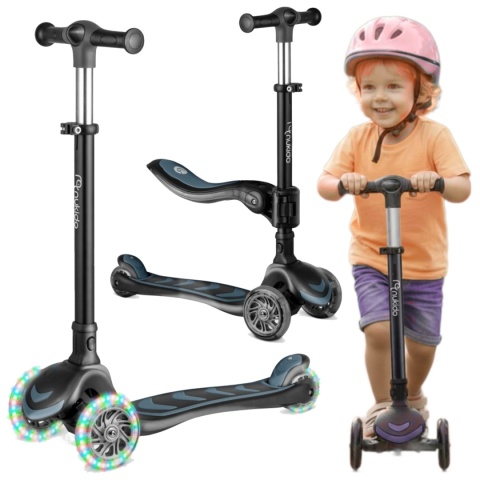 Hulajnoga trójkołowa dla dzieci balansowa siedzisko Nukido Flippo - czarna