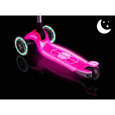 Hulajnoga trójkołowa dla dzieci balansowa świecąca w ciemności Ricokids Jelly - różowa