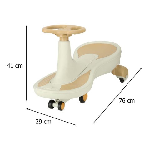Jeździk grawitacyjny świecące koła LED z muzyką grający 76cm złoto-biały max 120kg