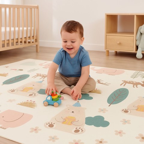 Mata piankowa dla dzieci 200x150 cm edukacyjna dwustronna składana + torba IPLAY