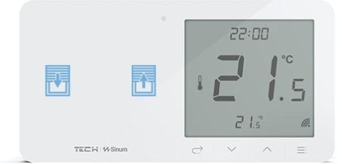 Przewodowy regulator pokojowy z włącznikiem rolet biały WZR-02ML Tech Sterowniki