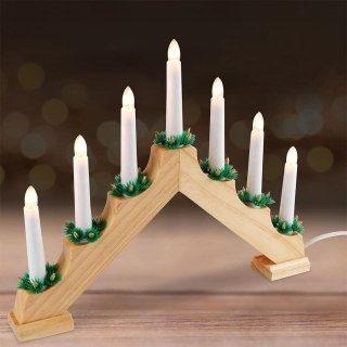 Świecznik adwentowy drewniany na 7 świeczek 41,5x29 cm