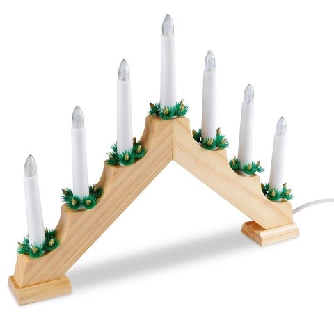 Świecznik adwentowy drewniany na 7 świeczek 41,5x29 cm