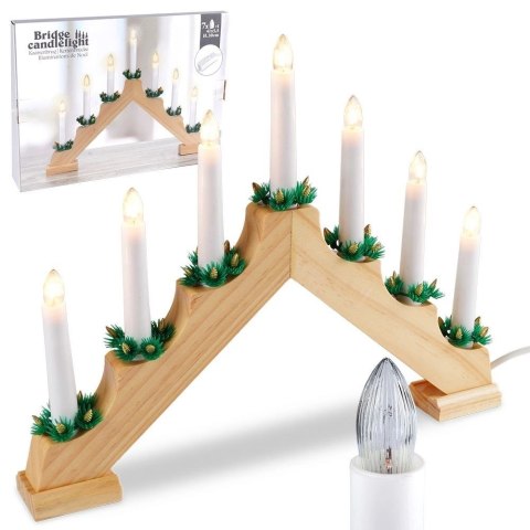 Świecznik adwentowy drewniany na 7 świeczek 41,5x29 cm