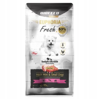 BIOFEED Euphoria fresh meat adult  indyk/królik xs/s 0,5kg