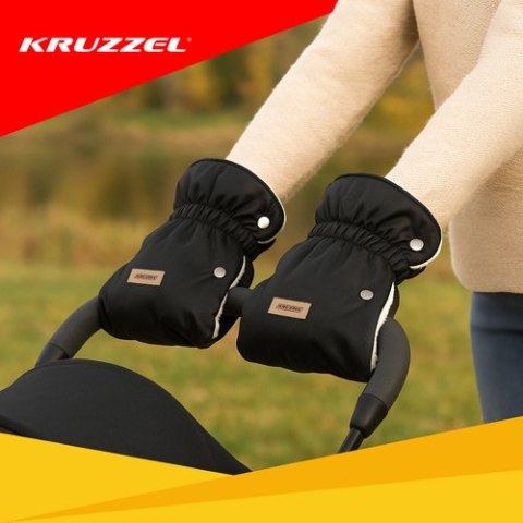 Mufki podwójne do wózka - czarne Kruzzel 25814