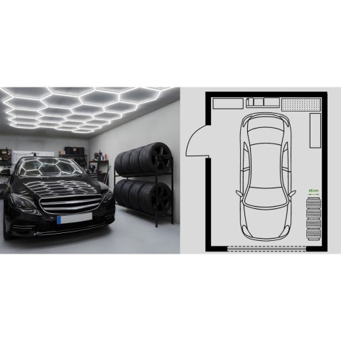 Regał stojak na opony koła metalowy półka na 8 opon Humberg HM-386