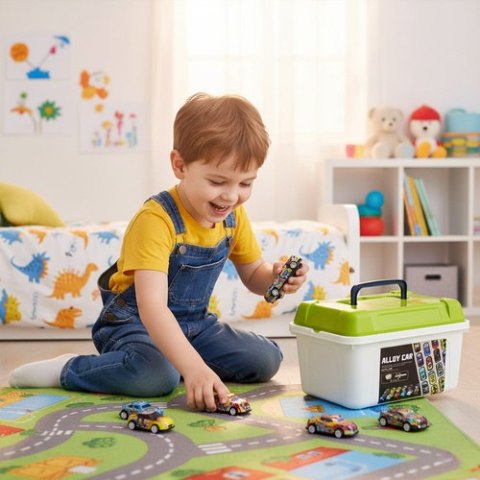 Samochodziki z napędem w walizce 50szt. 26603