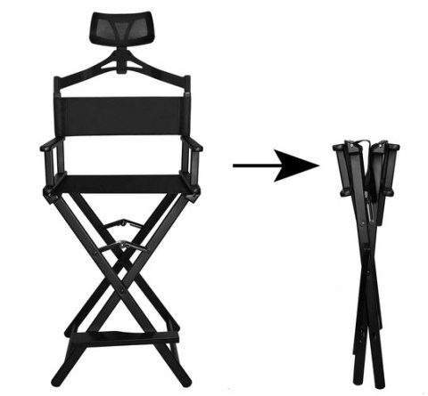 KRZESŁO DO MAKIJAŻU ALUMINIOWE Z ZAGŁÓWKIEM