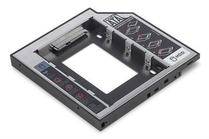 Ramka DIGITUS SSD/HDD do CD/DVD/Blu-ray, SATA na SATA, 12,7mm Ramka DIGITUS SSD/HDD do CD/DVD/Blu-ray, SATA na SATA, 12,7mm
