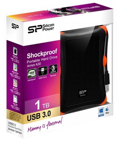Dysk zewnętrzny HDD SILICON POWER Armor A30 (1TB /Czarny )