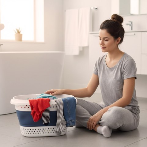 Kosz na pranie składany silikonowy duży koszyk 32L