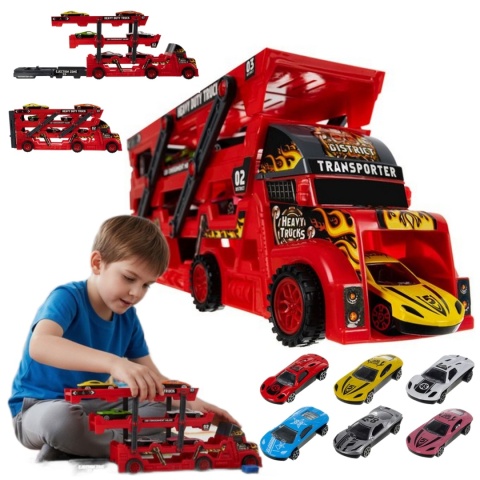 Zestaw ciężarówka TIR z 6 autami 26303