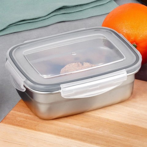 Pojemnik na żywność stalowy z pokrywką i uszczelką 1,25 l