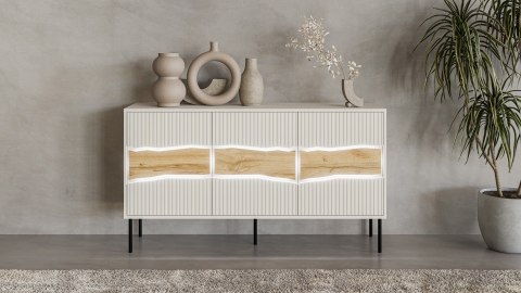 Komoda INSERTO 3D 143,5x40x80 kaszmir + LED