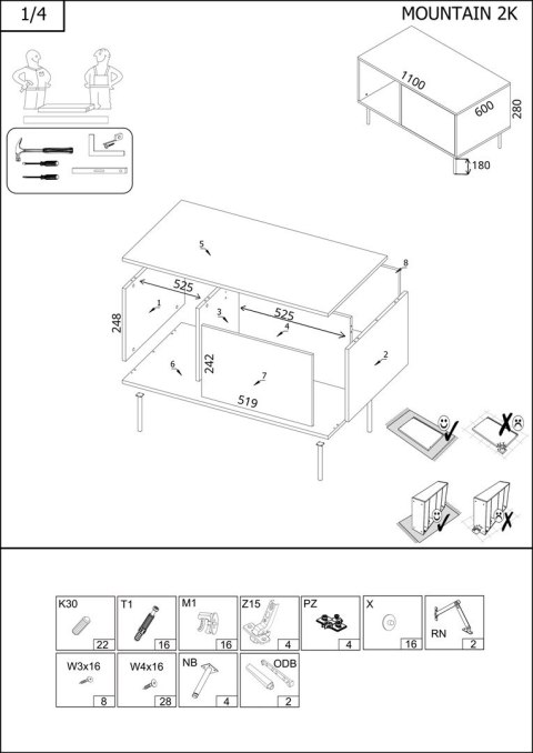 Ława/stolik MOUNTAIN 110x60x46 czarny + złoty