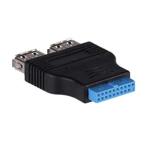 Adapter Akyga AK-CA-58 USB 3.0 19-pin (F) - 2x USB 3.0 Typu A (F) Adapter Akyga AK-CA-58 USB 3.0 19-pin (F) - 2x USB 3.0 Typu A (F)