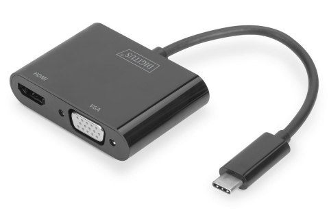 Adapter graficzny DIGITUS HDMI/ VGA 4K 30Hz UHD na USB 3.1 Typ C, z audio Adapter graficzny DIGITUS HDMI/ VGA 4K 30Hz UHD na USB 3.1 Typ C, z audio