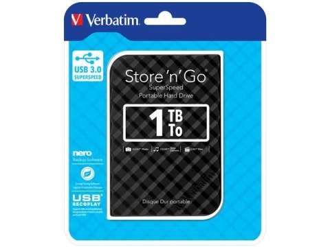 Dysk zewnętrzny Verbatim 1TB Store 'n' Go 2.5" czarny USB 3.0 GEN 2