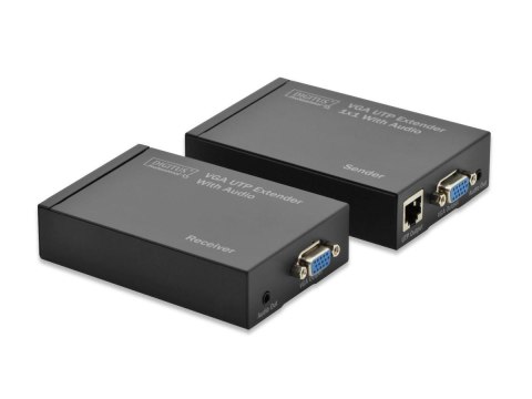 Extender VGA DIGITUS do 300m po Cat.5e UTP, 1920x1200p WUXGA, z audio (zestaw) Extender VGA DIGITUS do 300m po Cat.5e UTP, 1920x1200p WUXGA, z audio (zestaw)
