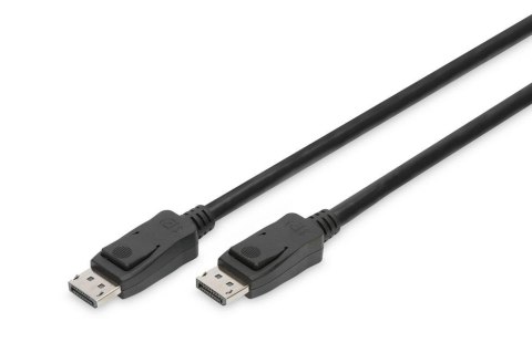 Kabel DIGITUS DisplayPort z zatrzaskami 8K 30Hz UHD Typ DP/DP M/M czarny 3m Kabel DIGITUS DisplayPort z zatrzaskami 8K 30Hz UHD Typ DP/DP M/M czarny 3m