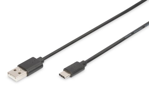 Kabel USB 2.0 DIGITUS HighSpeed Typ USB C/A M/M czarny 1m Kabel USB 2.0 DIGITUS HighSpeed Typ USB C/A M/M czarny 1m