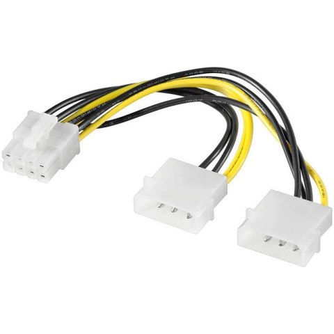 Kabel adapter Akyga AK-CA-29 2x Molex (M) - PCI-Express 8 pin (M) 0,15m Kabel adapter Akyga AK-CA-29 2x Molex (M) - PCI-Express 8 pin (M) 0,15m