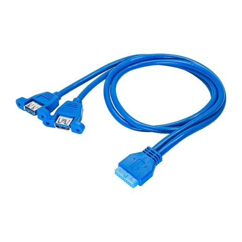 Kabel adapter Akyga AK-CA-62 2x USB A 3.0 A (F) / USB 19 pin (F) 0,65m Kabel adapter Akyga AK-CA-62 2x USB A 3.0 A (F) / USB 19 pin (F) 0,65m