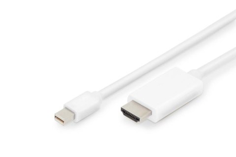 Kabel adapter DIGITUS DisplayPort 1.2 4K 60Hz UHD Typ miniDP/HDMI A M/M biały 2m Kabel adapter DIGITUS DisplayPort 1.2 4K 60Hz UHD Typ miniDP/HDMI A M/M biały 2m