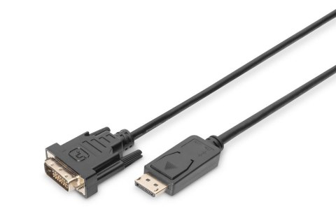 Kabel adapter DIGITUS DisplayPort z zatrzaskiem 1080p 60Hz FHD Typ DP/DVI-D (24+1) M/M 3m Kabel adapter DIGITUS DisplayPort z zatrzaskiem 1080p 60Hz FHD Typ DP/DVI-D (24+1) M/M 3m