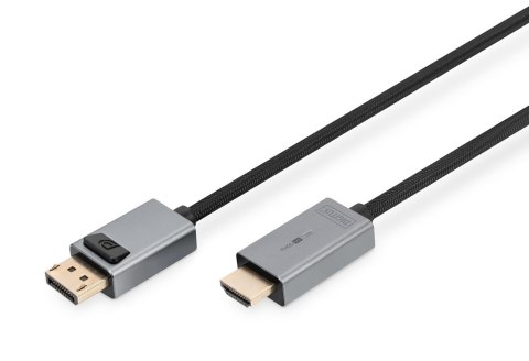 Kabel adapter DIGITUS PREMIUM DisplayPort - HDMI 4K 30Hz DP/HDMI M/M 3m Kabel adapter DIGITUS PREMIUM DisplayPort - HDMI 4K 30Hz DP/HDMI M/M 3m