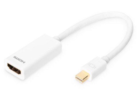 Kabel adapter DIGITUS mini Displayport 1080p 60Hz DP++ / HDMI M/Ż biały 0,15m Kabel adapter DIGITUS mini Displayport 1080p 60Hz DP++ / HDMI M/Ż biały 0,15m