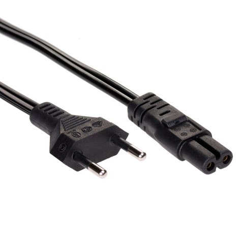 Kabel zasilający Akyga AK-RD-04A do notebooka 2pin ósemka IEC C7 0,5m wtyk EU Kabel zasilający Akyga AK-RD-04A do notebooka 2pin ósemka IEC C7 0,5m wtyk EU
