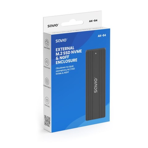 SAVIO OBUDOWA NA DYSK ZEWNĘTRZNY M.2 SSD NVME & NGFF COMBO AK-84