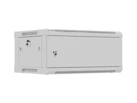 Szafa instalacyjna Lanberg Rack wisząca 19" 4U 600x450 szara drzwi metalowe (flat pack)