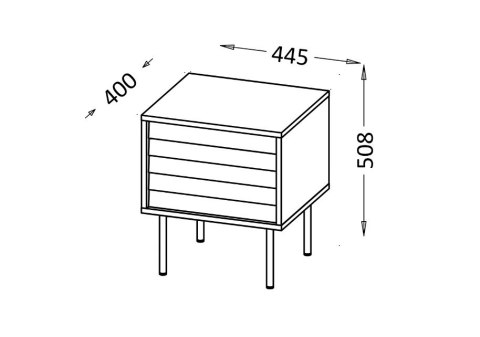 Szafka nocna 2szt CORTINA 45x40x51 czarny/orzech